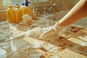 Comment enlever le surplus de joint de carrelage sec ?