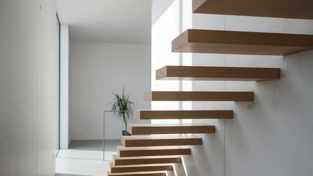 Escalier suspendu : une solution design et minimaliste